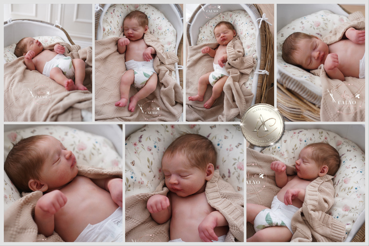 One-of-a-kind artist doll - not a toy. Baby Blessings - Prototype - sculpt by Lorraine Yophi, Artist: Alexa Calvo